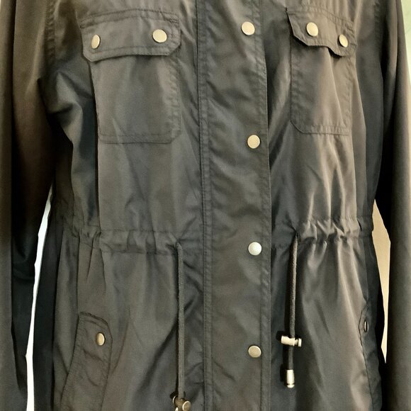 Jacket Water Resistant Hip Length Merona  Large Charcoal - Picture 3 of 12